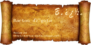 Bartos Ágota névjegykártya
